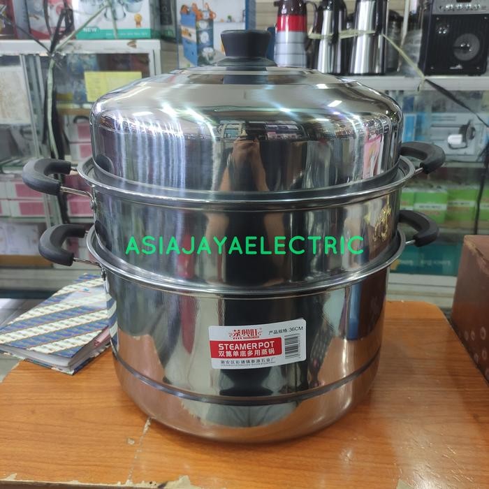 PREMIUM PANCI KUKUS STEAMER POT DANDANG 36CM 36 CM DIMSUM STAINLESS STEEL