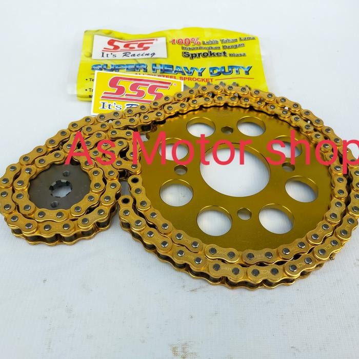 Gear Set Sss 428H Rantai Gold Cb150R Megapro Tiger Verza Cbr150R