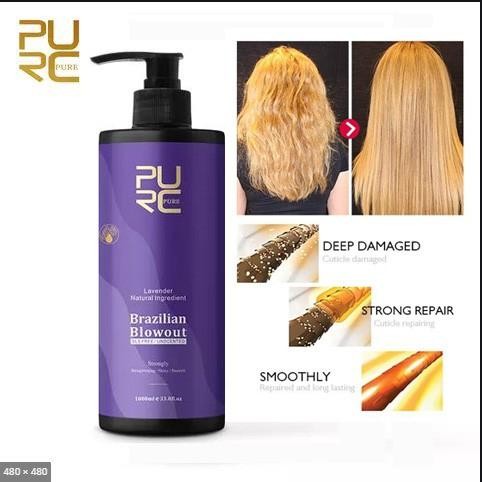 Shop Pelurus Perawatan Rambut PURC Aroma Lavender Brazilian 12% Keratin Treatment Smoothing Pure
