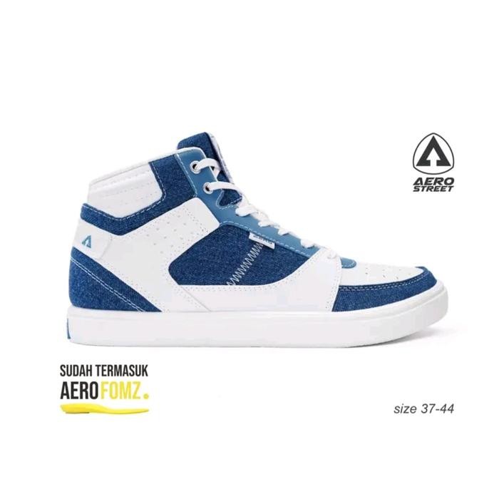 MARI MILIKI- AEROSTREET HOOPS HIGH DENIM AEROSTREET HOOPS DENIM AEROSTREET HOOPS DENIM PUTIH BIRU