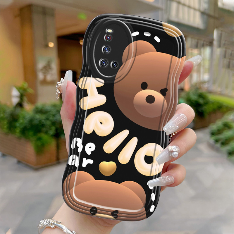 Casing Hp Untuk VIVO V19 V19 Neo V17 V17 Pro Case Krim gelombang Softcase Silikon Kesing Beruang kar