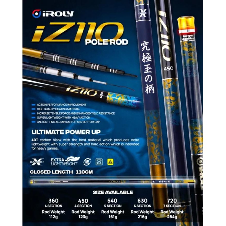 POLE / TEGEK IROLY IZ110 450 540 630 ULTIMATE POWER UP Baronang