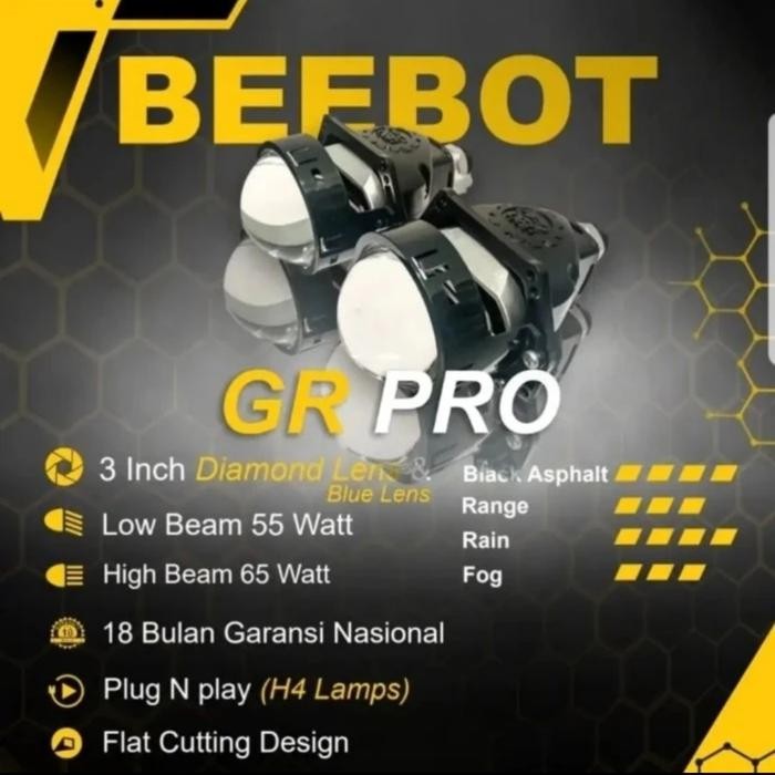 Termurah Beebot Gr Pro Projector Bi-Led 3Inch Pnp H4
