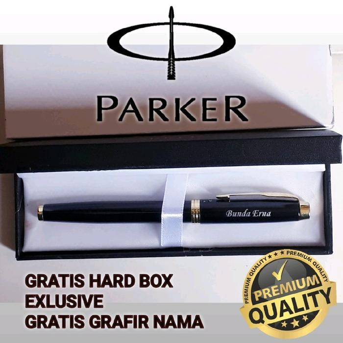 

Bollpoint Mewah Parker Roller Ball Black Gold Clip Gratis Hard Box Dan Grafir Nama Stationery Alat