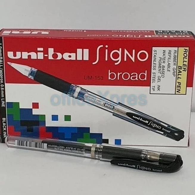 

pulpen gell uniball signo broad UM - 153 /pen uniball ink 1.0 mm