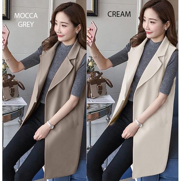 Long vest blazer (S0228) (19,20) Panjang Wanita Rompi