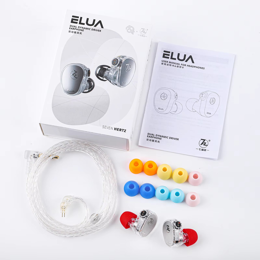 7Hz X Hbb Elua 10Mm + 8Mm Dual Dynamic Driver Iem Hifi Earphones With Detachable Cable Design And