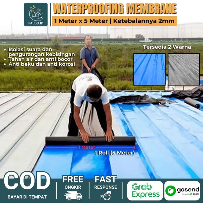 

Waterproofing Membrane 5 Meter Self Adhesive Sticker Membrane Pelapis Atap Beton Atap Rumah Atap