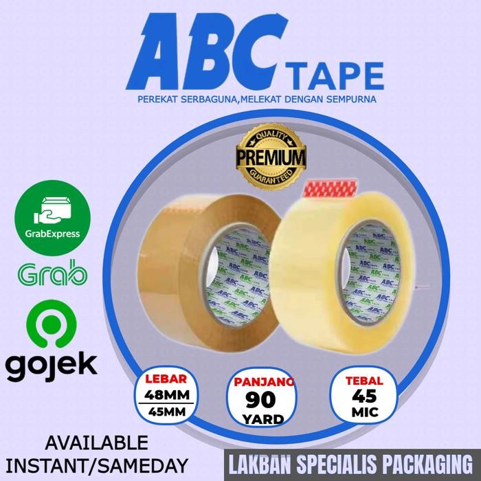 

Lakban Bening Coklat ABC Tape 2 Inch / 48Mm x 90 Yard 1Roll 6pcs