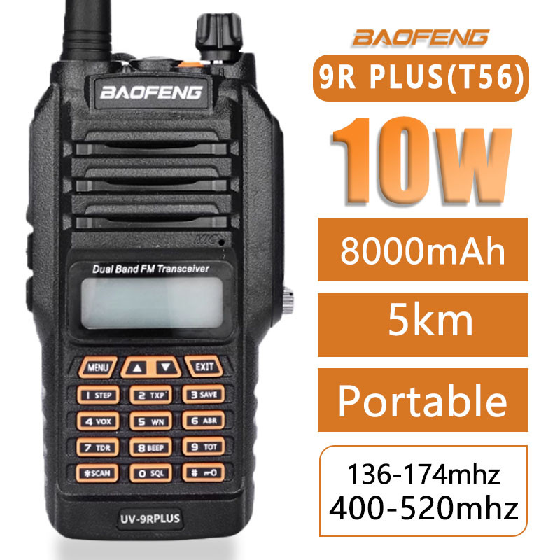 Baofeng Uv-9R Plus Walkie Talkie 15W Ip68 Waterproof Dual Band 16Km Long Range Portable Vhf/Uhf