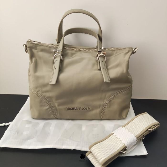 BEST SELLER Nwt B*imba y lola bolso shopper medium tote nylon caqui claro khaki authentic SALE