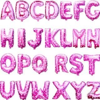 (Allthebest) BALON FOIL HURUF &amp; ANGKA WARNA PINK &amp; BIRU