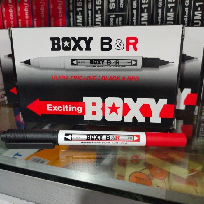 

Ume! Pulpen Boxy B&R Pena Boxy Black Dan Red Original