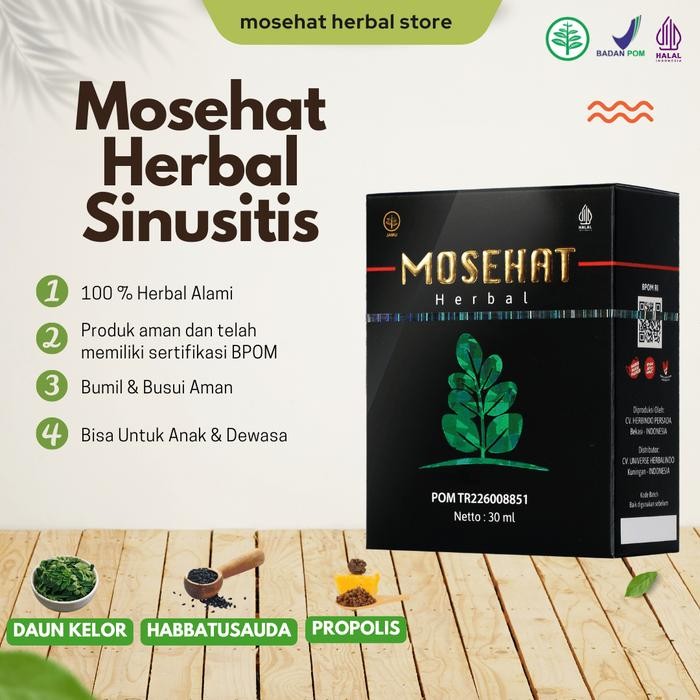 TOP" OBAT SINUSITIS HERBAL MOSEHAT JAMU TETES TERBUKTI KHASIATNYA BER BPOM - 1 PCS