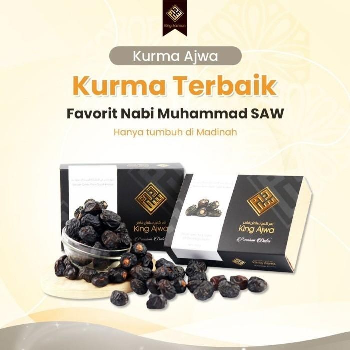 

Paket 10 Box Kurma Ajwa King Salman Premium Kurma Nabi 500gram