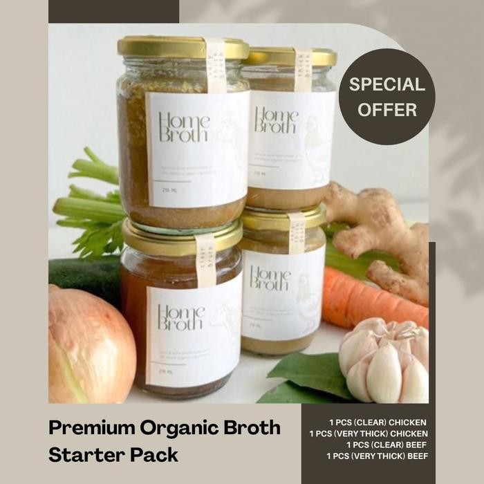 

(Starter Pack) Home Broth Premium Organic Broth - 4 Botol / 4 Jars