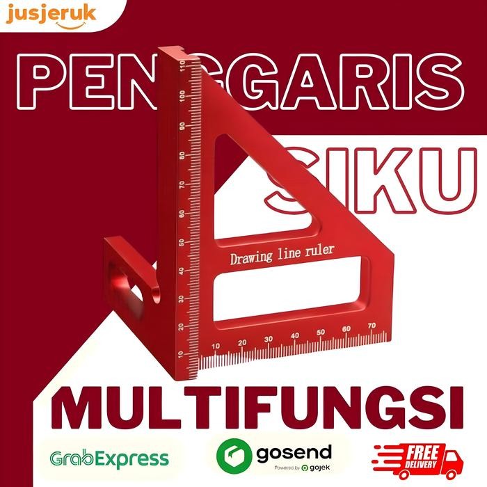 

JFactory Penggaris Siku Segitiga Siku Multi Angle Woodworking Ruler