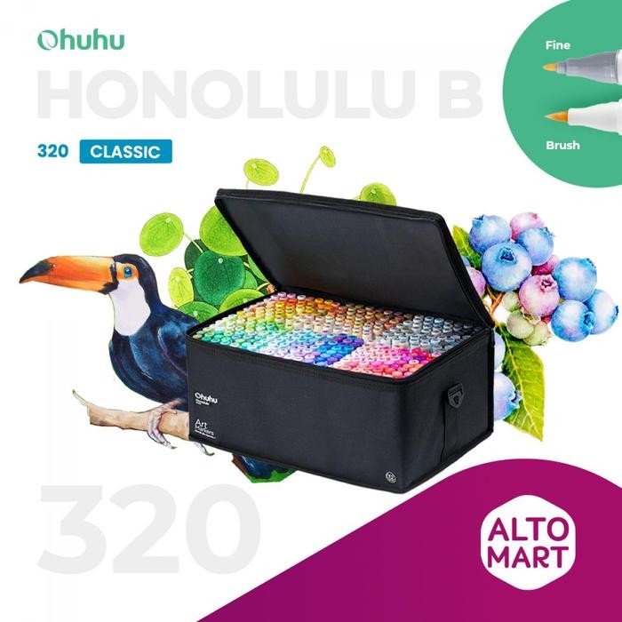 

OHUHU Honolulu B 48 72 104 120 216 320 Alcohol Art Marker Color Dual Tip BRUSH and FINE Alcohol