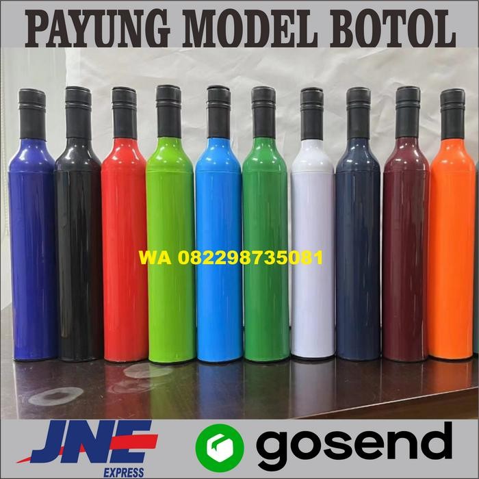 Payung lipat 3 bungkus botol rangka anti angin sablon cetak Souvenir Payung Botol Promosi Custom