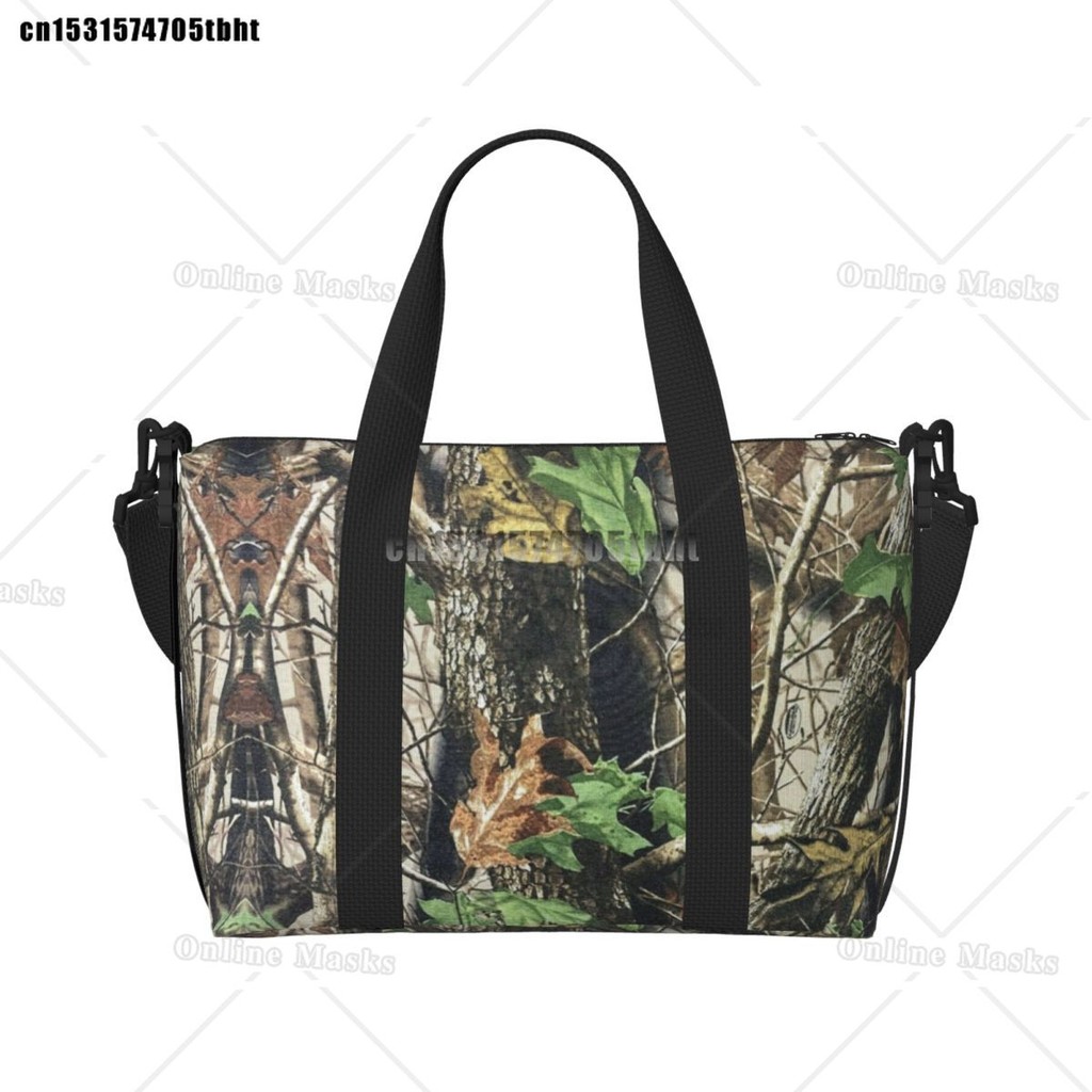 Sale Large Real Tree Camouflage Camo Pattern Tote Bag Women Shopper Shoulder Beach Gym Travel Bag