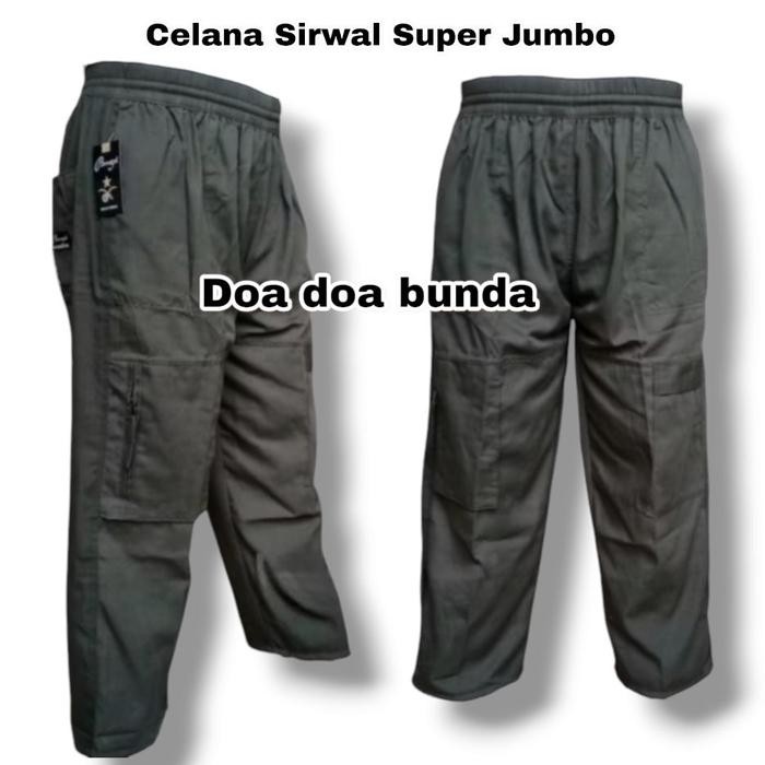 Celana Sirwal Muslim BIG SIZE Pria Dewasa Kantong Resleting Bahan Katun Tuil/Celana Pangsi Muslim