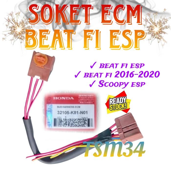 READY STOCK SOCKET SOKET KABEL ECM ECU BEAT FI ESP / BEAT 2016-2020 / SCOOPY FI