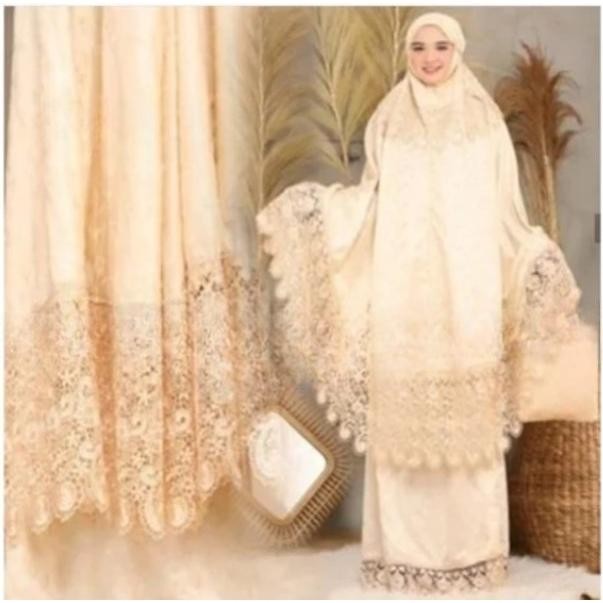 MUKENA KEONG PRADA SUTRA PARIS FULL BORDIR WARNA MUKENA KATUN JUMBO