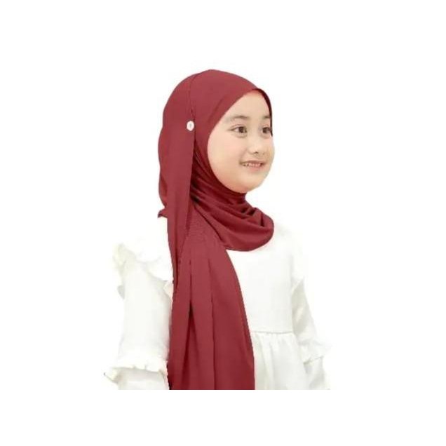 ALENA hijab instan tutup leher pashmina oval anti ribet simpel hijab jersi anak 5 sampai 12 tahun