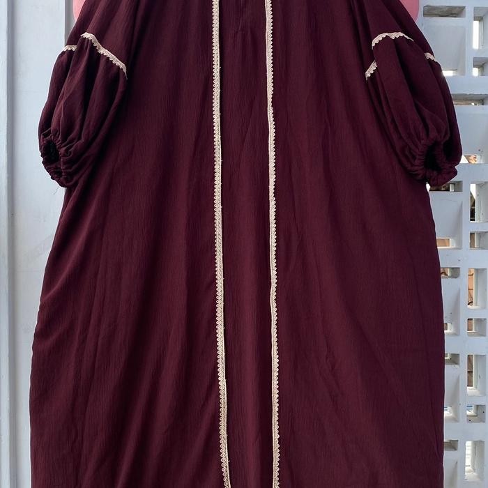 Gamis Abaya renda LD 150 super jumbo BIGSIZE muat bb 90 samapi 135 kg