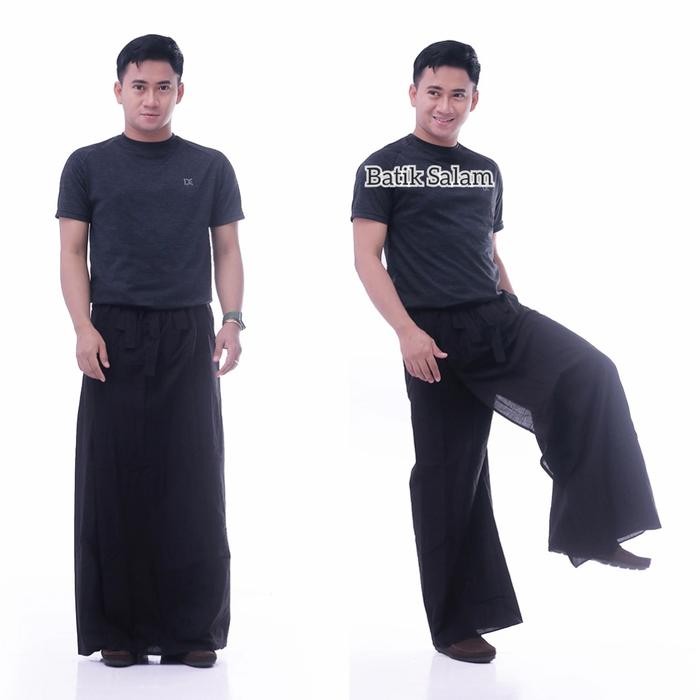 SARUNG CELANA DEWASA HITAM POLOS BAHAN KAIN KATUN HITAM FULL
