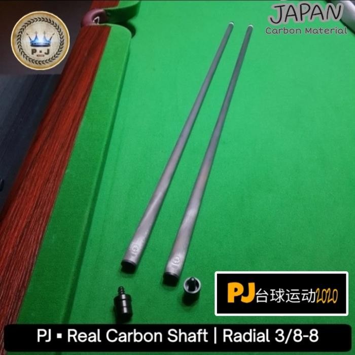 PJ Billiard Real Carbon Shaft Conical - Pro Taper - Shaft Only Radial Joint Pin