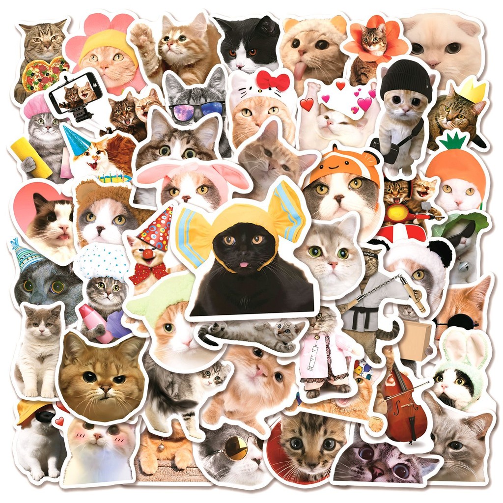 10/30/50PCS Trend Animation Cute Cat Graffiti Sticker Suitcase Car Cup DIY Waterproof Graffiti