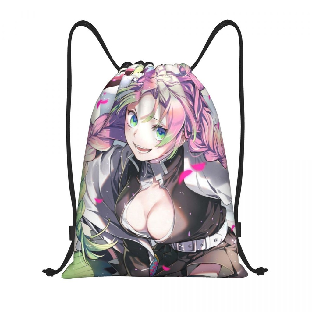 Kanroji Mitsuri Demon Slayer Drawstring Backpack Sports Gym Bag Kimetsu No Yaiba Anime String