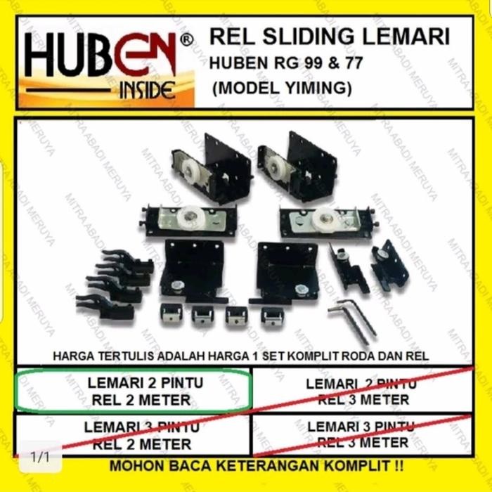 RODA DAN REL PINTU LEMARI SLIDING / GESER 2 PINTU YIMING