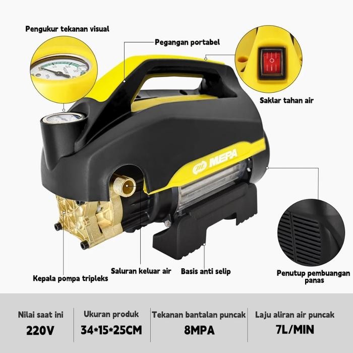 MEPA MESIN STEAM PORTABLE MESIN CUCI MOBIL MOTOR AC DLL