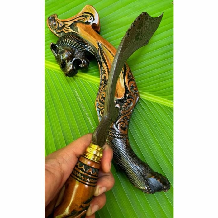 KUJANG PAMOR Baja Damaskus Balik Mlipih Kujang Kerajinan Sunda Jabar