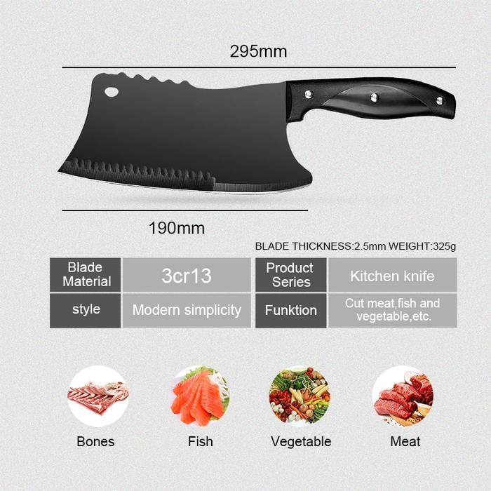 Pisau Dapur Chef Knife Cleaver 7 Inch Parang Potong Daging Stainless