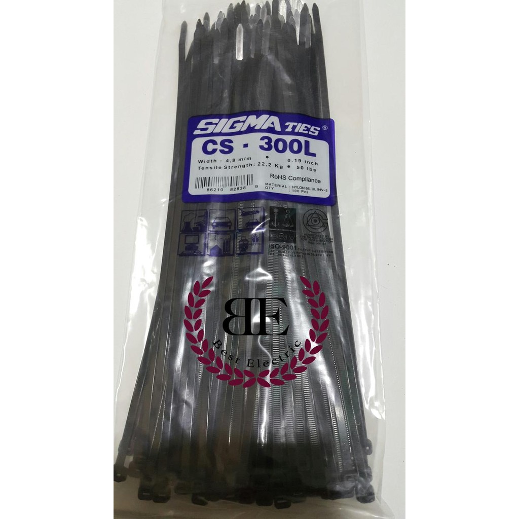 

Kabel Ties / Kabel Tis / Cable Tie CS 300 L Hitam 30 cm SIGMA CS300L