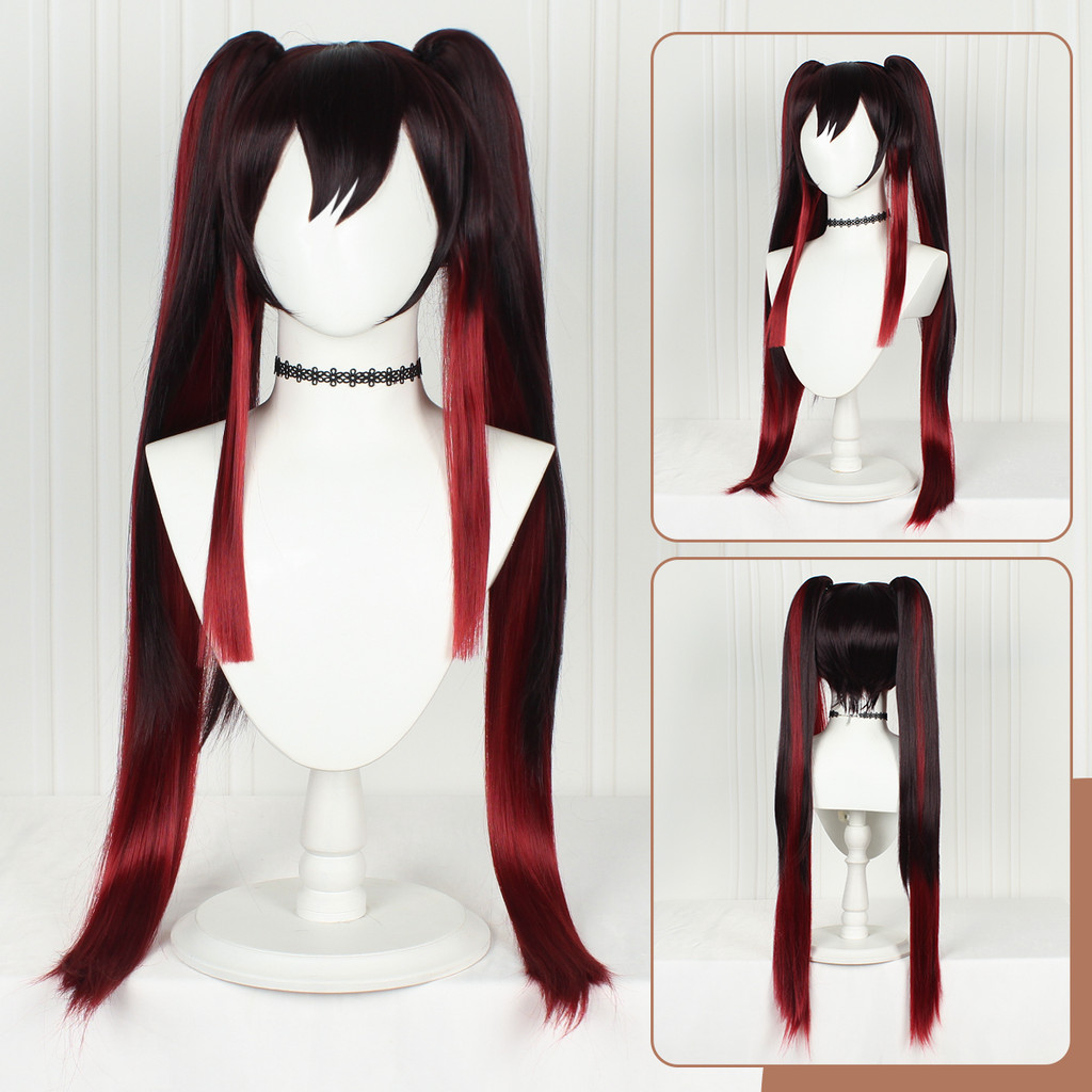 Impact HuTao Cosplay Wig Hu Tao Long Brown Heat Resistant Synthetic Wigs Anime Cosplay Wigs + Wig Ca