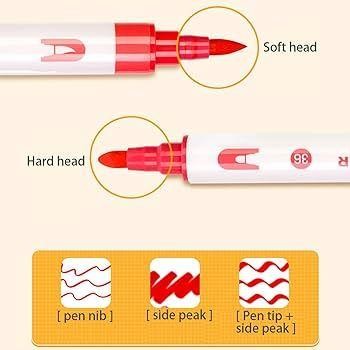 

Spidol / Brush Pen Deli Permanent Acrylic Twin Marker Set 12 Colors