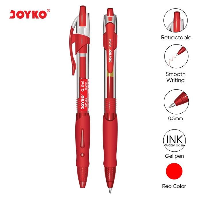 

Pulpen Gel Joyko GP-265 Q-Gel 0.5mm Merah ( Perlusin )