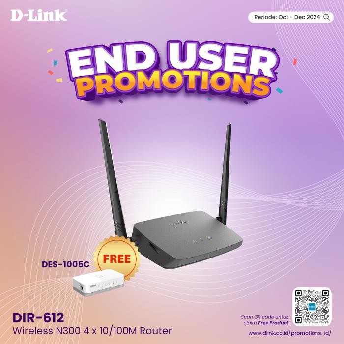 DLINK DIR-612 DIR 612 Wireless N300 Router 300Mbps WIFI ROUTER