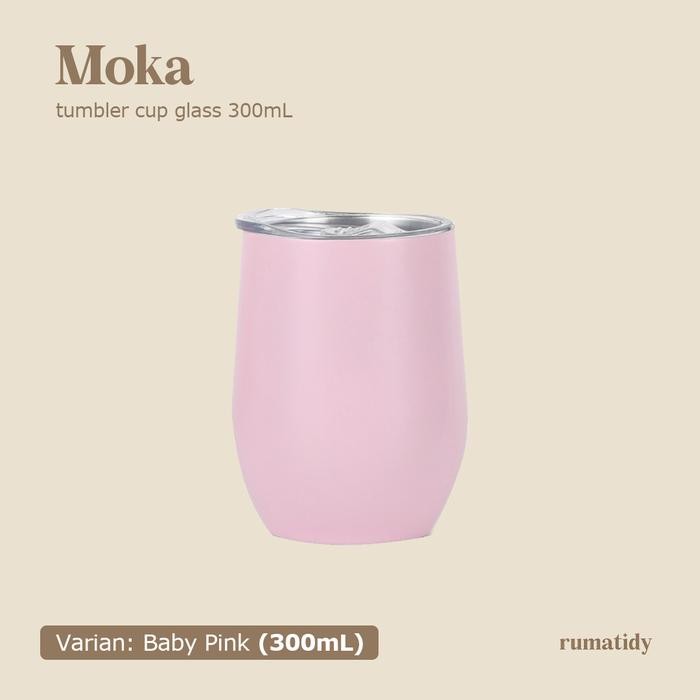 Moka Tumbler Gelas Stainless 304 Tumbler Cup Kedap Anti Bocor 300Ml Tahan Panas Tahan Dingin Vacuum