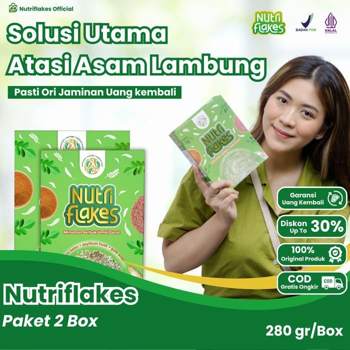 

(Expert) NUTRIFLAKES Sereal Umbi Garut Solusi Asam Lambung 2 Box