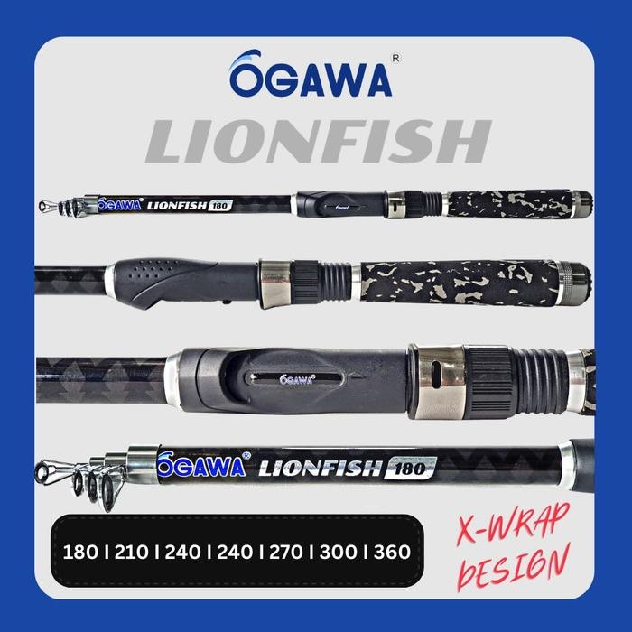 Joran Anten Teleschopic Ogawa Lion Fish Carbon Panjang 180-360 Hard