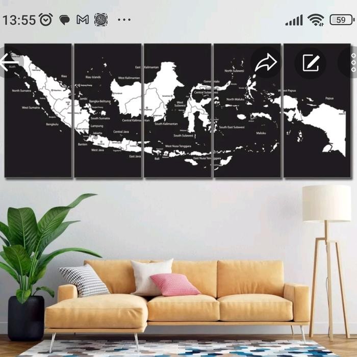 

PROMO! Hiasan Dinding peta indonesia 150x60cm Jumbo Peta Dunia isi 5 pcs