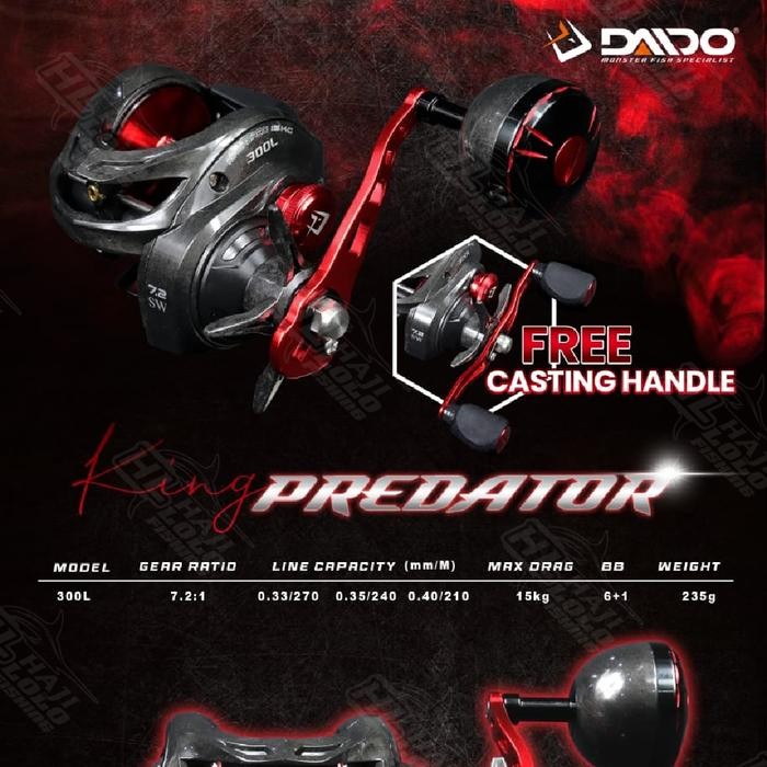 Reel Baitcasting Daido King Predator 300L