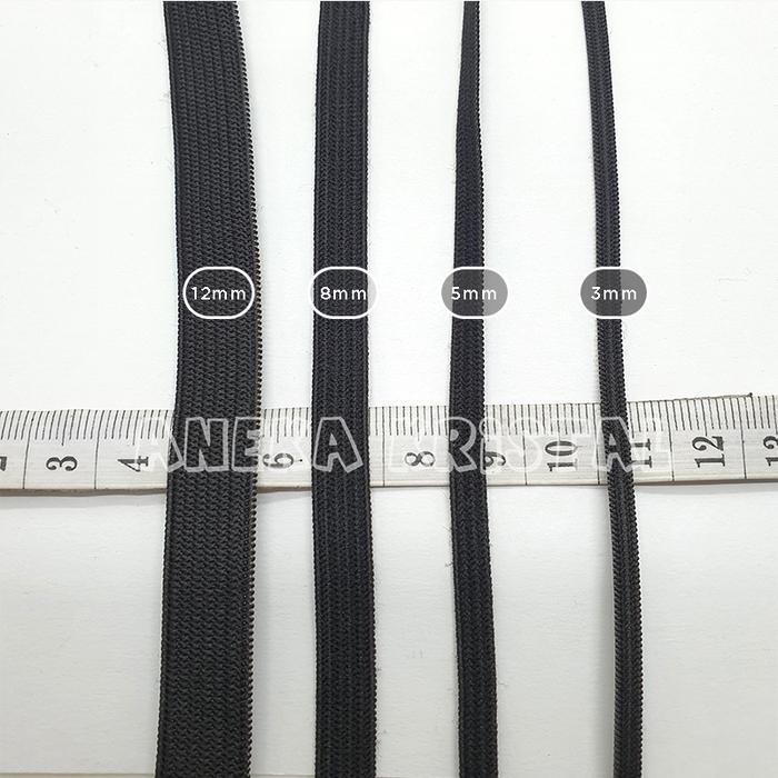 

KARET Elastik Hitam 3mm 4mm 5mm 8mm 12mm (Karet Baby APD Masker)