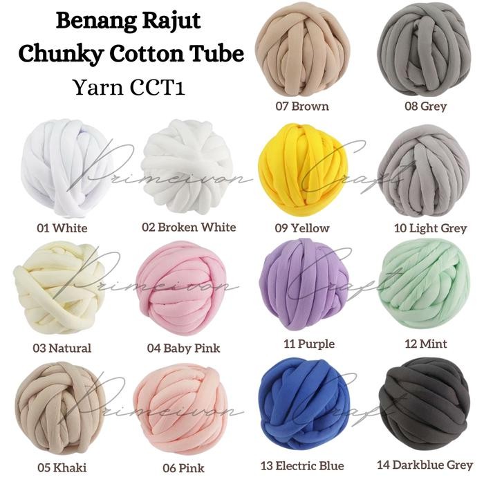 

Benang Rajut chunky cotton tube yarn CCT1