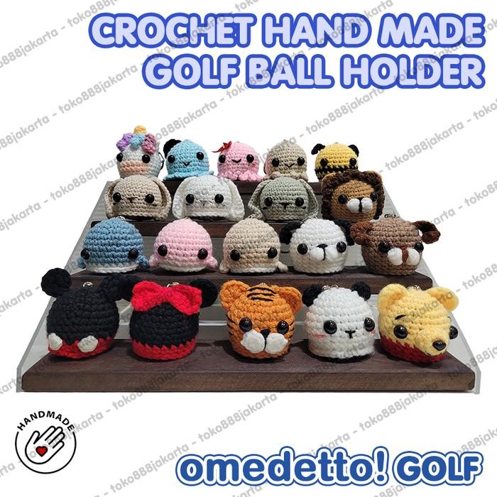 Best Quality Golf Ball Holder Crochet Holds 1 Ball Hand Made Rajut Rajutan Omedetto